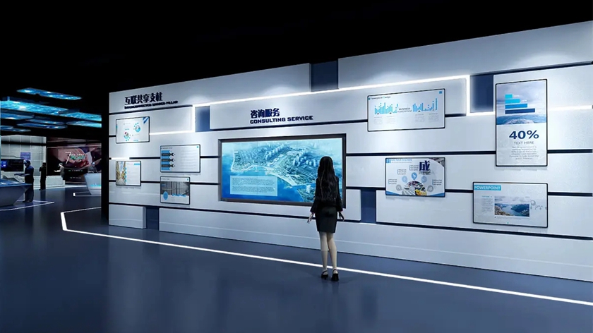 黑火石科技 顛覆傳統的科技企業產品展示墻設計